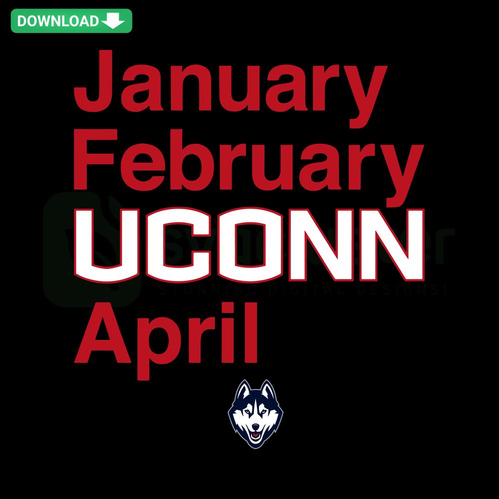 UConn Huskies Basketball Owns March SVG: Stylish SVG Design for Home Decor, Perfect for March Madness Fans and Sports Enthusiasts