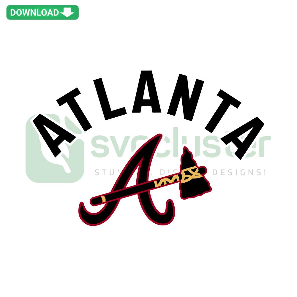 Atlanta Braves Club Baseball MLB SVG template featuring team logo for Cricut projects, perfect for Atlanta Braves fans.