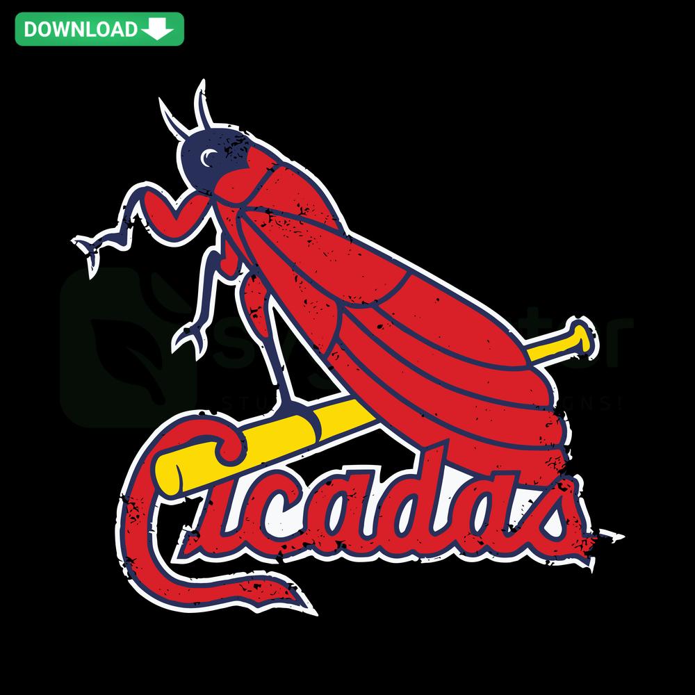 St. Louis Cicadas MLB SVG design, featuring vibrant baseball logo, ideal for Cricut digital projects.