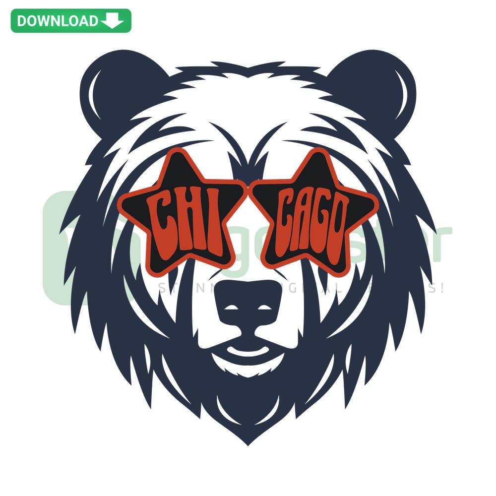Retro Chicago Bears Football SVG vector, featuring vintage team logo and helmet, perfect for Cricut crafts and printable designs.