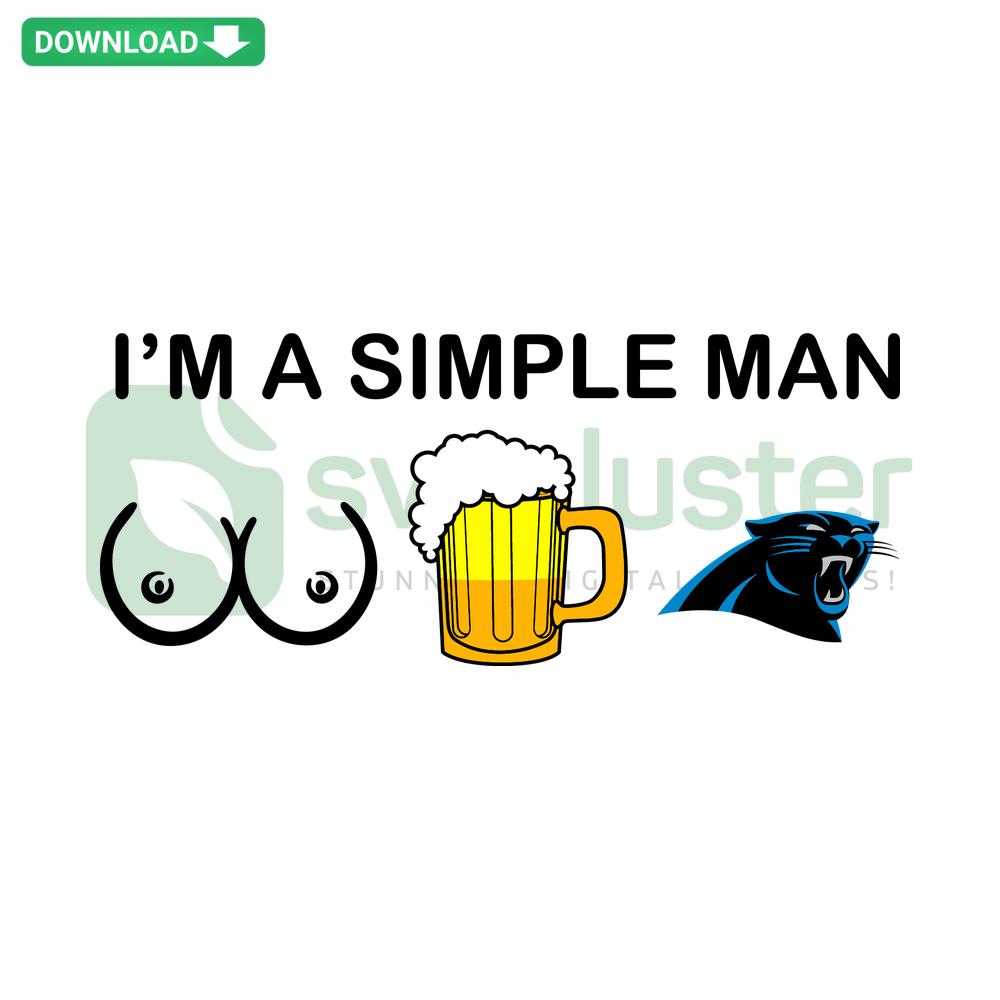 Carolina Panthers SVG design with football theme, editable for Cricut, ideal for simple man projects.