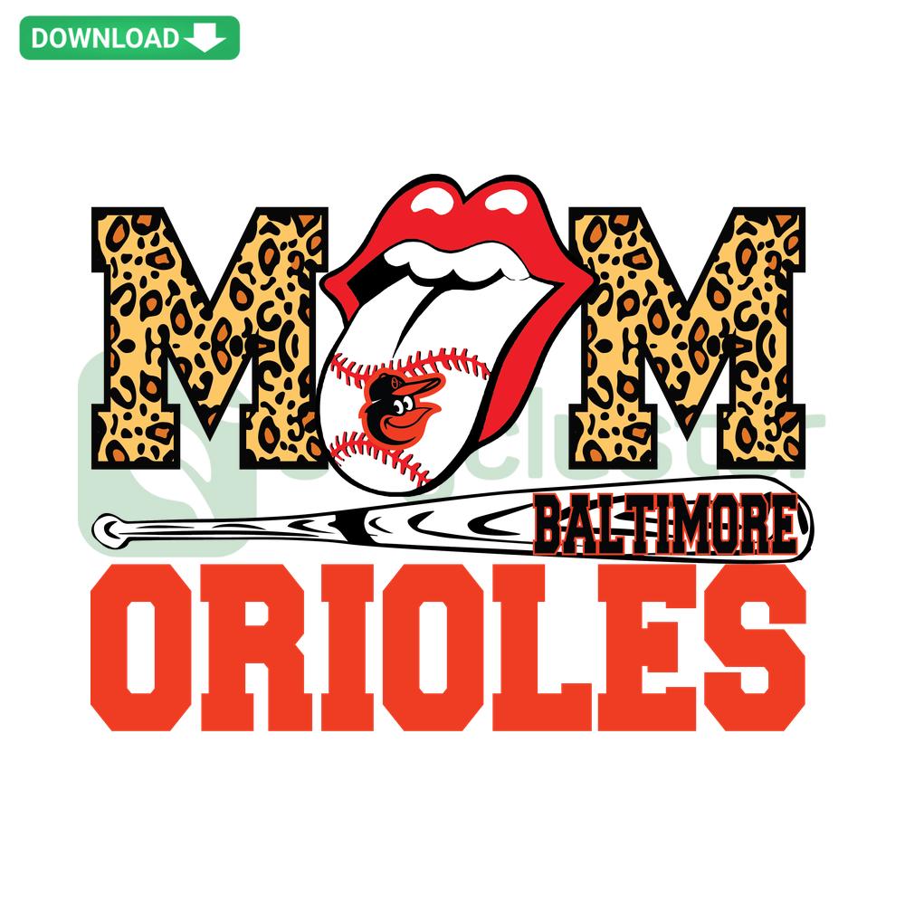 Baltimore Orioles Mom SVG featuring baseball theme, stylish typography, perfect for DIY crafts, instant digital download.