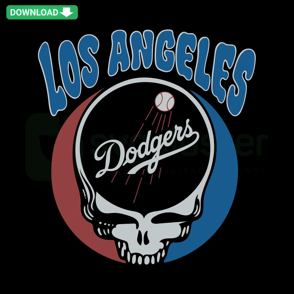 Grateful Dead Los Angeles Dodgers SVG design, perfect for scrapbooking and digital projects, MLB-themed downloadable file.