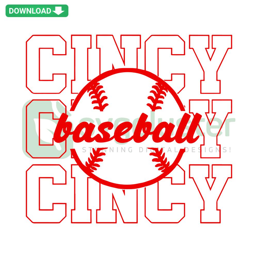 Cincy Baseball MLB SVG Download: Premium Graphic, Classic Team Logo, Modern Design Elements, Ideal for DIY Projects, Cricut, Silhouette.