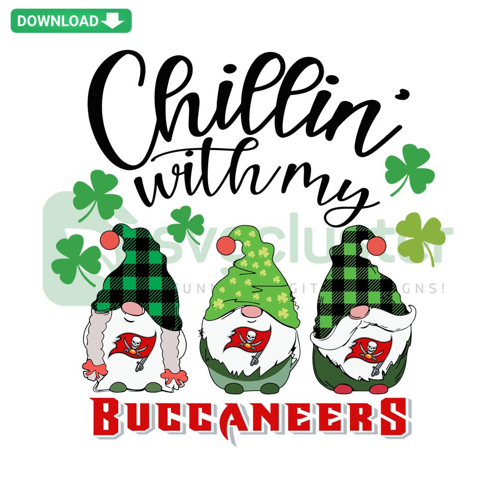 Pirate-themed Chillin With My Buccaneers SVG, premium digital graphics download featuring fun pirate elements. Perfect for crafting.