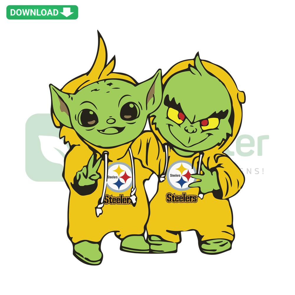 Yoda Grinch Pittsburgh Steelers SVG, Instant Download, NFL Football Fan Art, Star Wars Christmas Digital Graphic