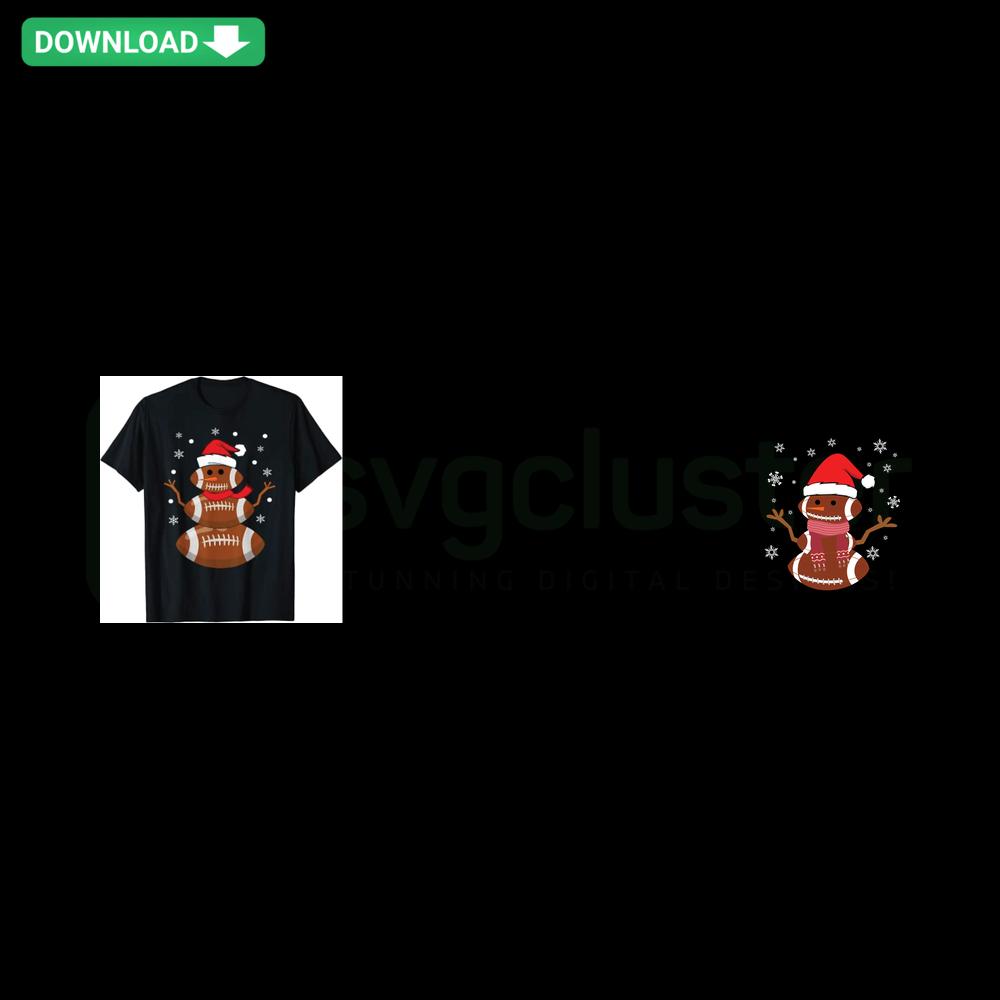 Christmas Football Snowman SVG Design, Free Digital Download for Personal & Commercial Use, Festive Sports-themed Vector Graphic