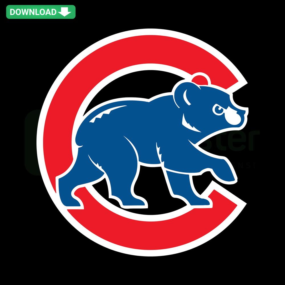 Chicago Cubs Bear SVG: Iconic bear logo with baseball gear, vibrant printable SVG design for fans, DIY projects, and merch.