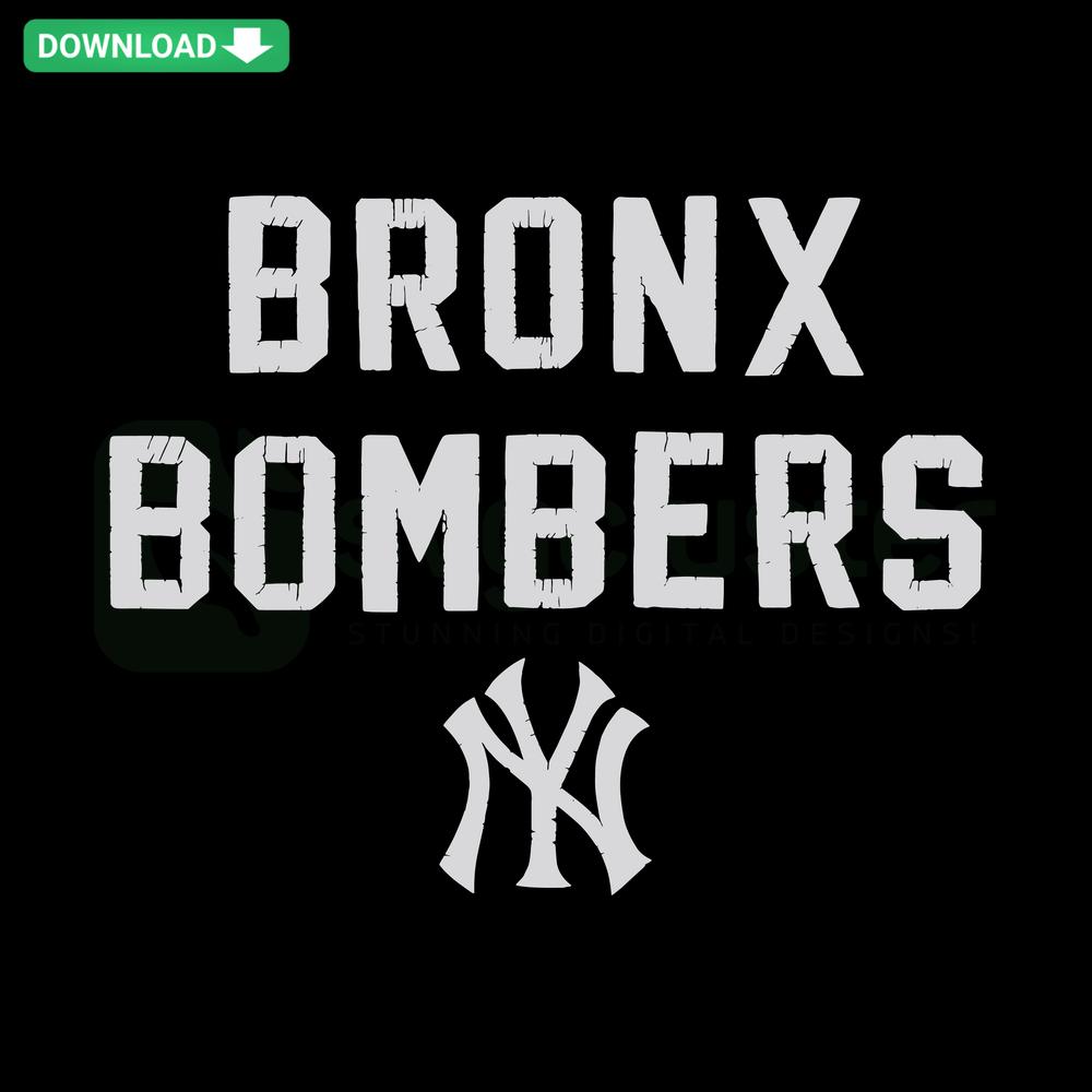 Bronx Bombers NY Yankees MLB SVG, Cricut Design File: Classic Yankees logo, baseball graphic, perfect for sports crafts.