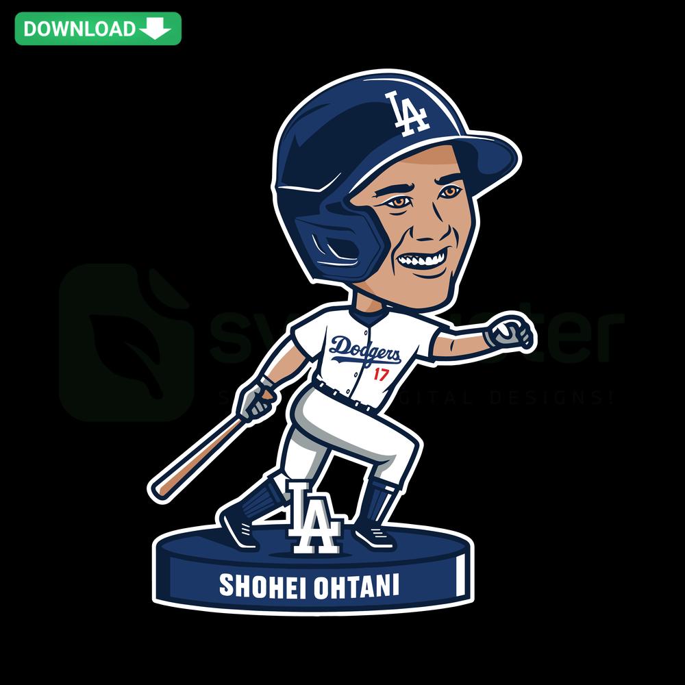 Los Angeles Dodgers Shohei Ohtani Bobblehead SVG, Instant Download, baseball graphics, detailed digital illustration.