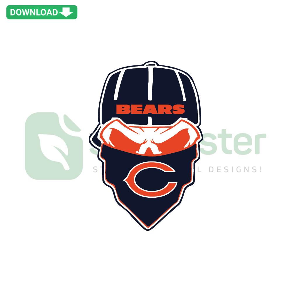 Chicago Bears Ninja Face SVG, Cricut Cut Files, Digital Download, NFL Logo Design, Perfect for DIY Crafts and Projects.