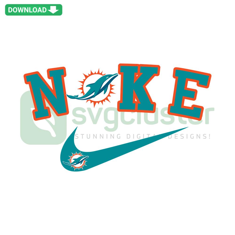 Nike Logo Miami Dolphins SVG, Premium Digital Download, High-Quality SVG Files for Designers, Sports Design Graphic