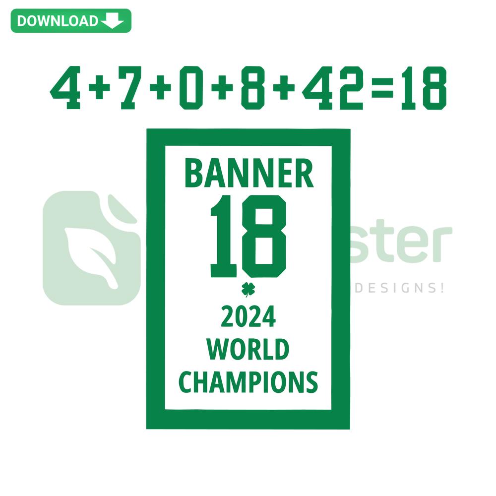 Boston Celtics Starting Lineup Banner SVG Design, 18 Home Decor, Digital Sports Art, Green and White Basketball Theme