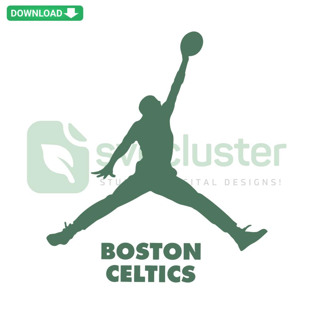 Boston Celtics Player SVG, Instant Digital Download: High-quality vector art, iconic green jersey, basketball-themed design.