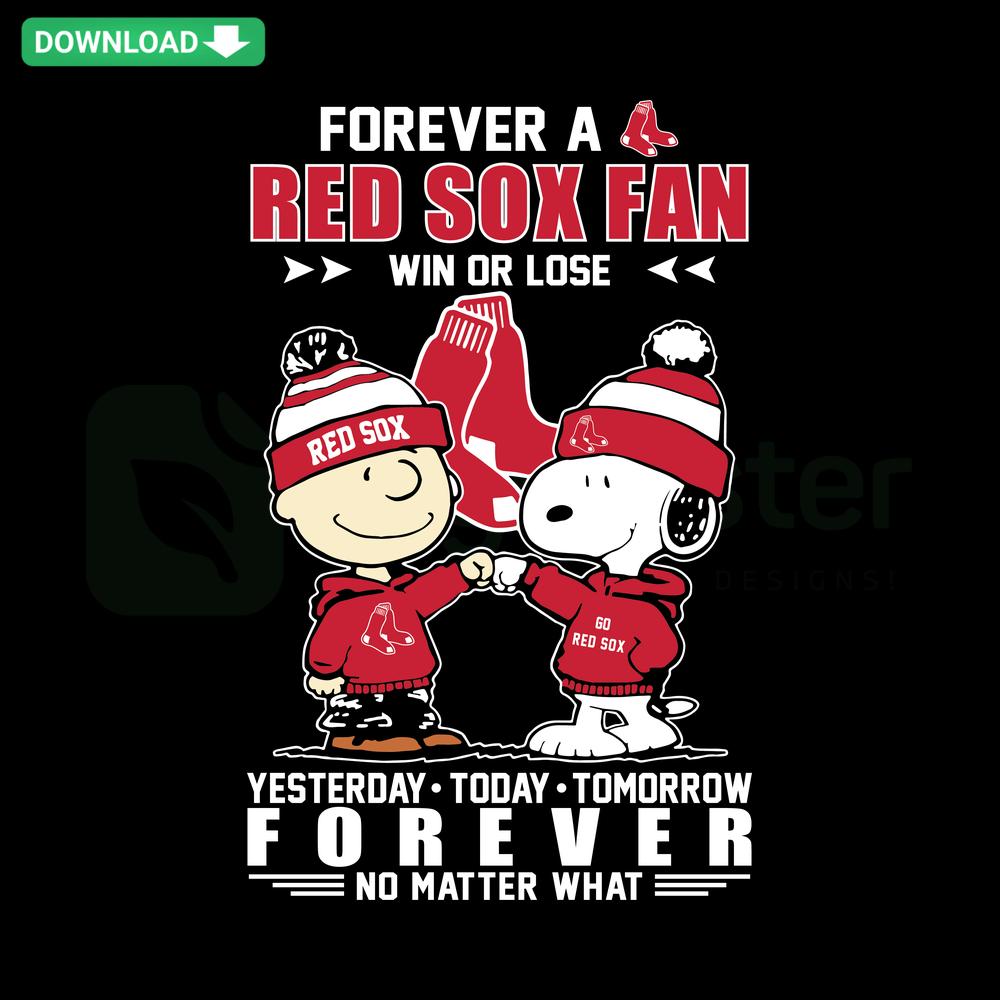 Charlie Brown Snoopy Red Sox Fan SVG, instant download graphic, peanuts character, baseball theme, win or lose sports design.