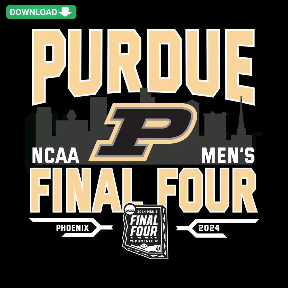 Purdue NCAA Men's Final Four Phoenix 2024 SVG Design, Instant Download - Sports Graphics, College Basketball Tournament Art