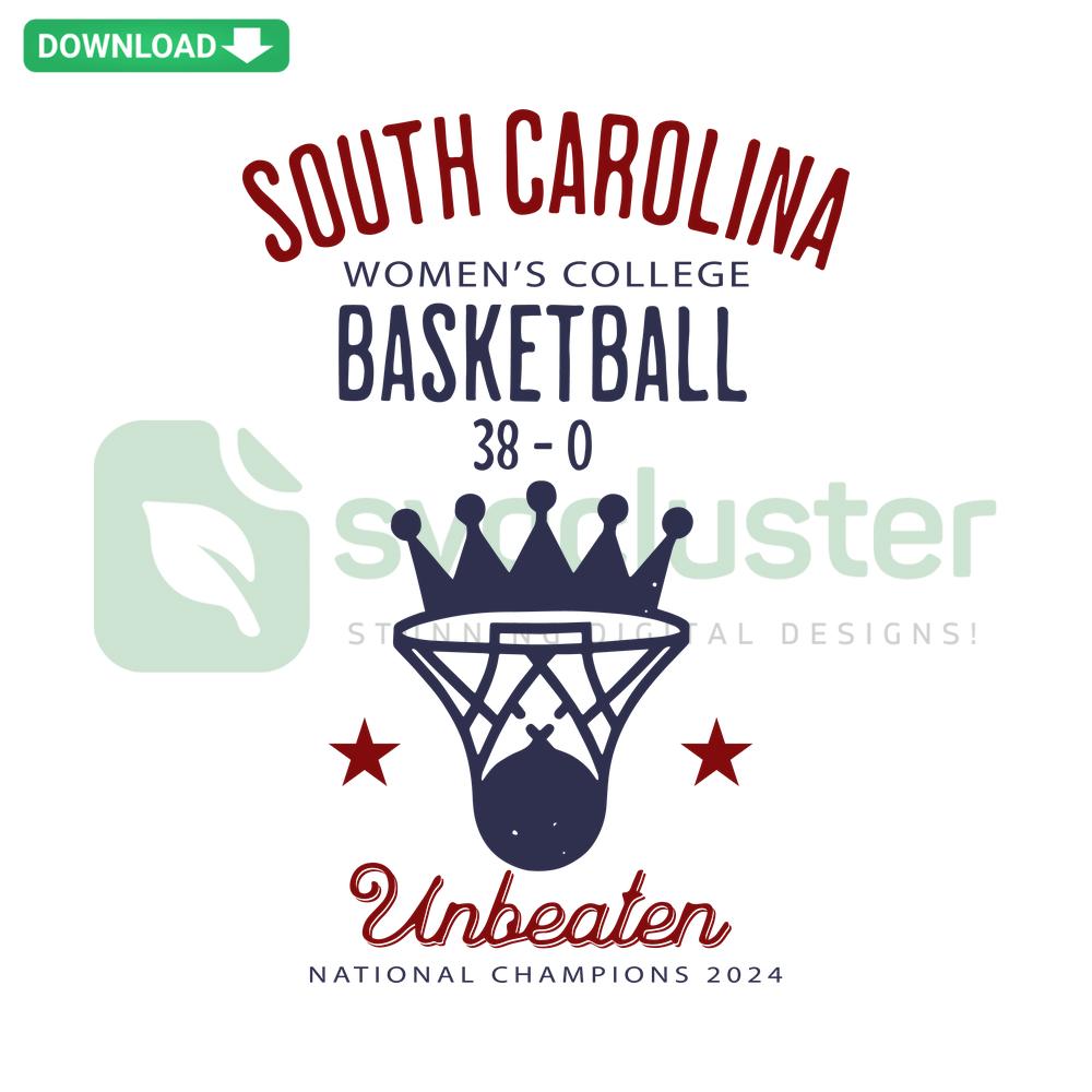 South Carolina Gamecocks 2024 National Champions 38-0 SVG design with bold team colors, perfect for fans and creatives.