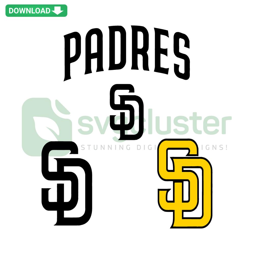 San Diego Padres Logo SVG Bundle: Includes printable team logo files perfect for crafts, digital designs, and sports enthusiasts.