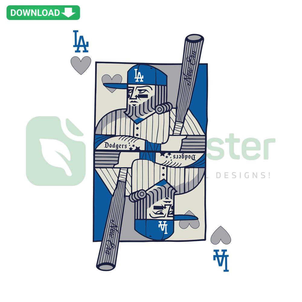Los Angeles Dodgers Baseball Card SVG Digital Download featuring classic Dodger logo, perfect for craft and design projects.