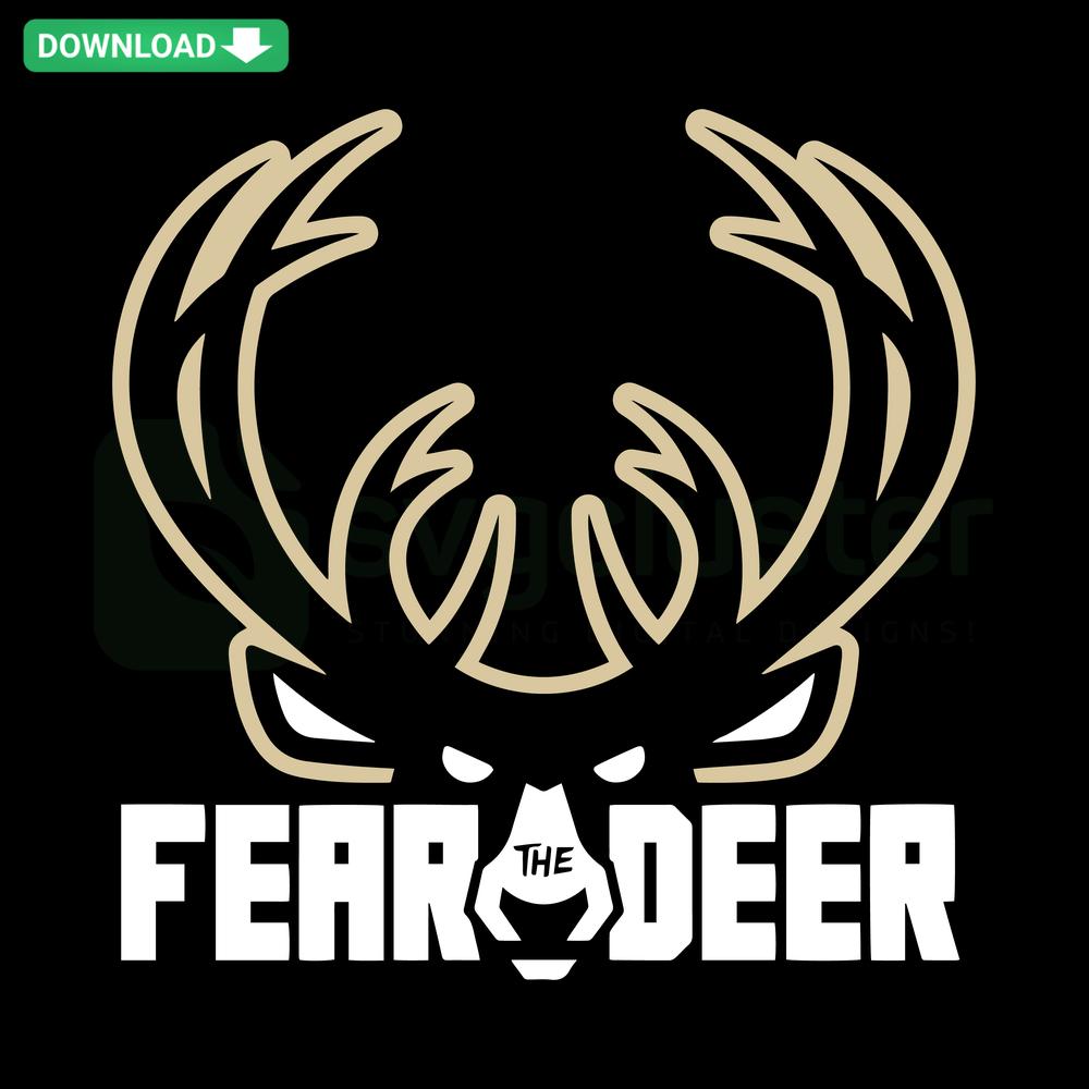 Milwaukee Bucks Fear The Deer SVG, Deer Silhouette, Downloadable SVG for Cricut, Basketball Team Craft Designs