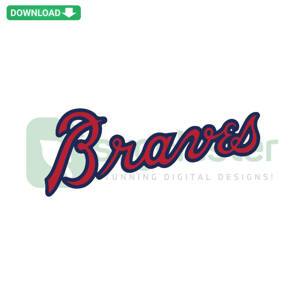 Atlanta Braves text logo SVG design, digital download, perfect for sports fans, high-quality SVG image, Atlanta Braves font.