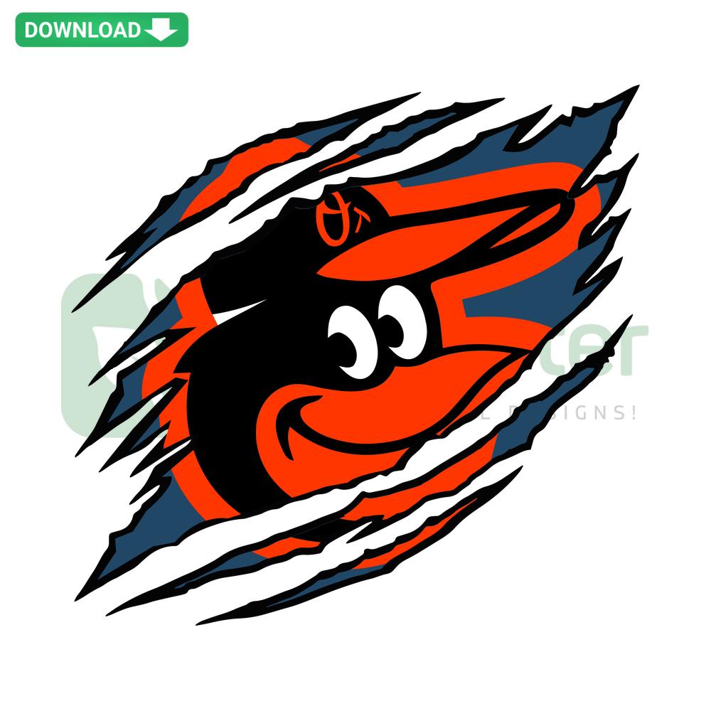 Baltimore Orioles Claw Logo SVG Digital Download, featuring a dynamic orange claw design perfect for SVG crafting projects.