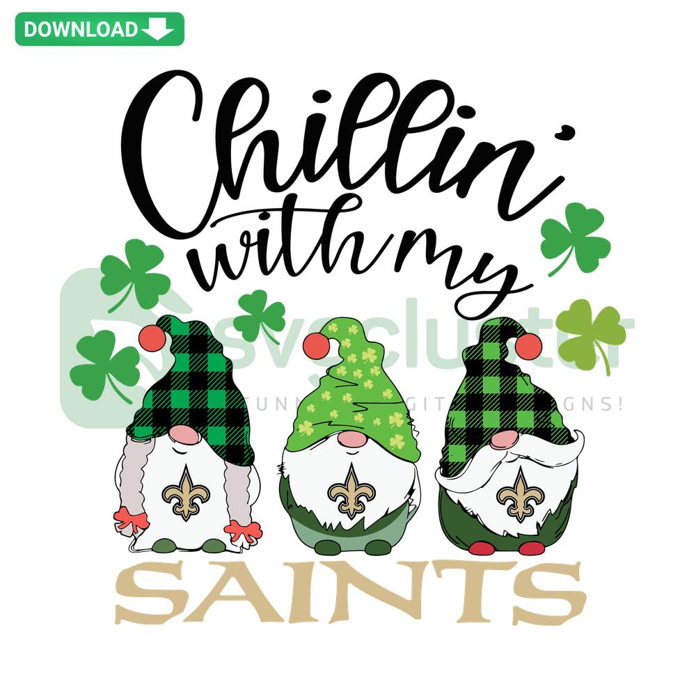Chillin With My Saints SVG Digital Download: Editable, High-Quality SVG Files, Perfect for Saints-Themed Crafting Projects.