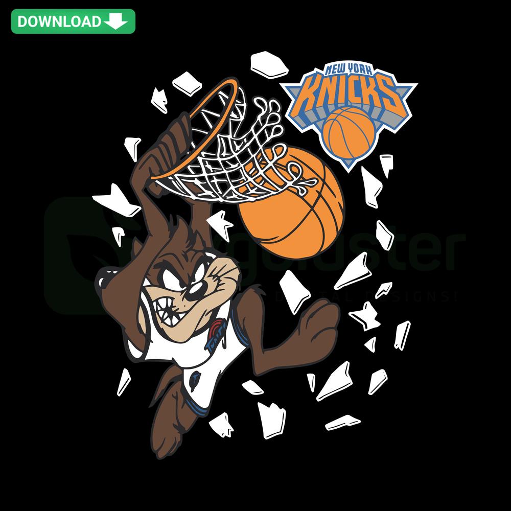 Space Jam x New York Knicks Basketball SVG featuring team colors and logo, Instant Digital Download, sports artwork.