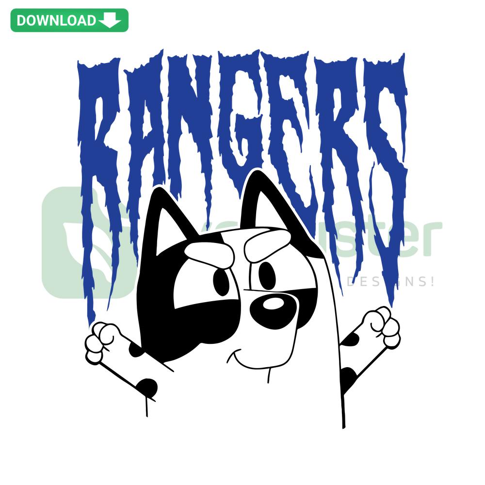 Bluey Muffin New York Rangers NHL SVG, Instant Download Graphic; Bluey themed digital art with team logo elements.