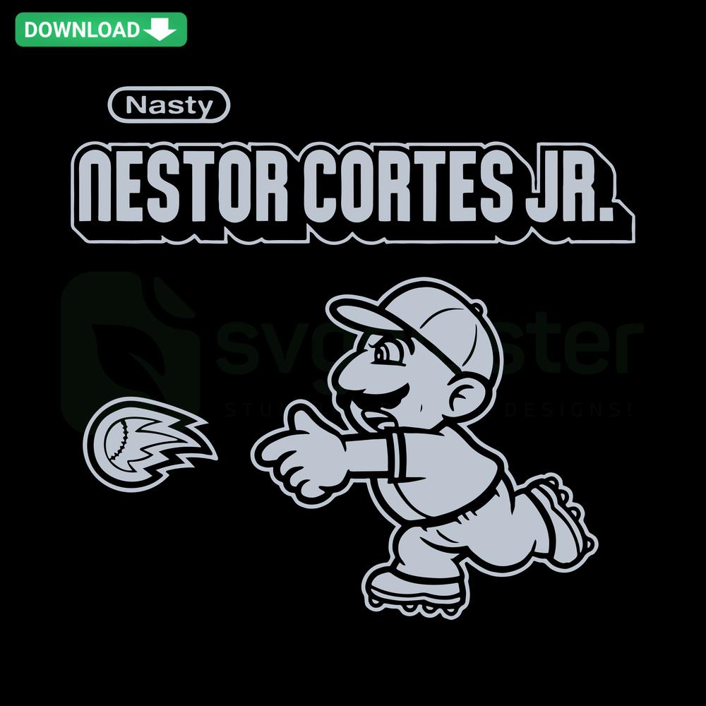 Nasty Nestor New York Yankees MLB SVG, bold text design for wall art, digital download, perfect for baseball fans and decor.