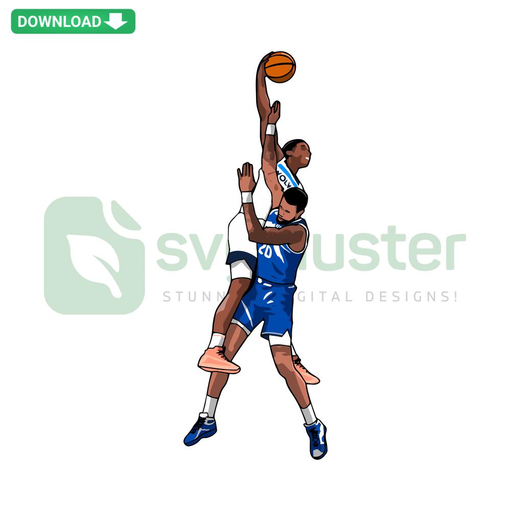 Anthony Edwards Minnesota Timberwolves SVG, basketball-themed digital craft design, printable file for Cricut, EPS, PNG available.