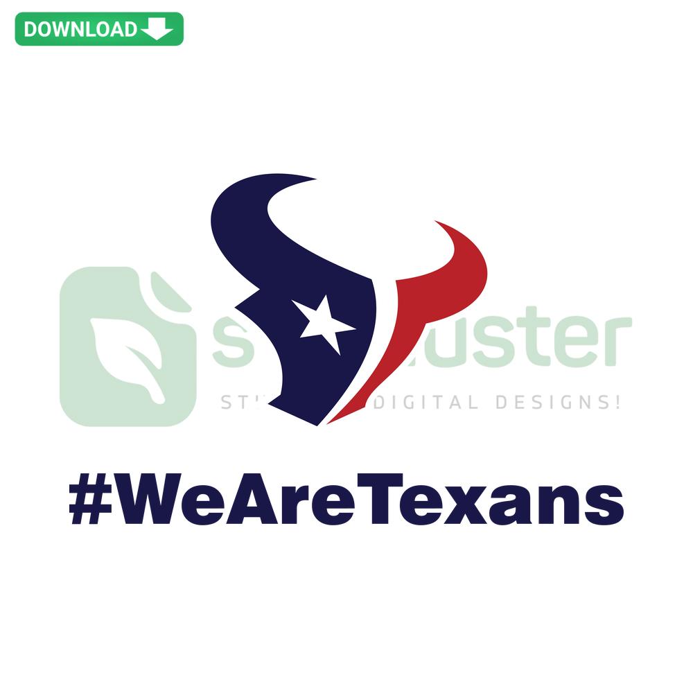 We Are Houston Texans SVG Cricut Digital Download: Team logo with red, blue stars, bull head perfect for crafting, sports fan projects.