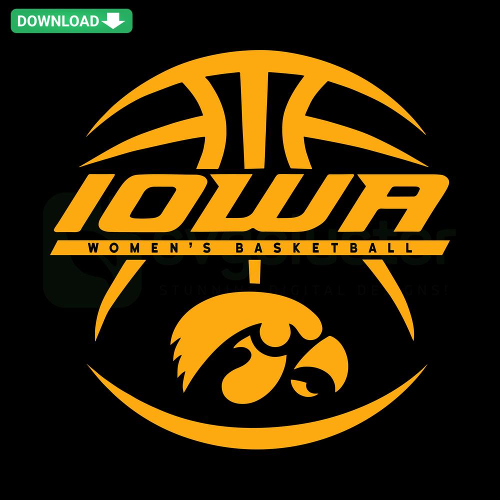 Iowa Hawkeyes Women's Basketball NCAA SVG, Instant Digital Download, University Logo, Black and Gold Design