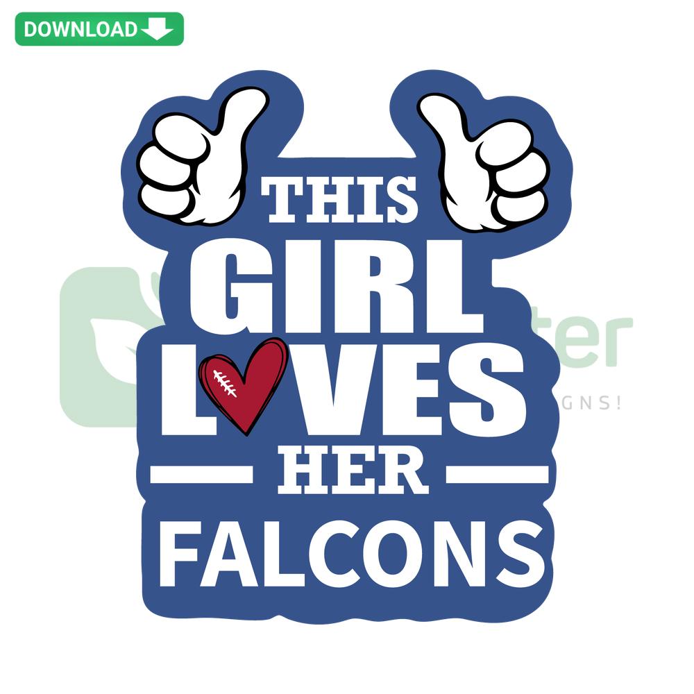 This Girl Loves Her Falcons SVG Design - Craft Patterns for DIY Projects, Digital Download, Perfect for Falcons Fans’ Crafts