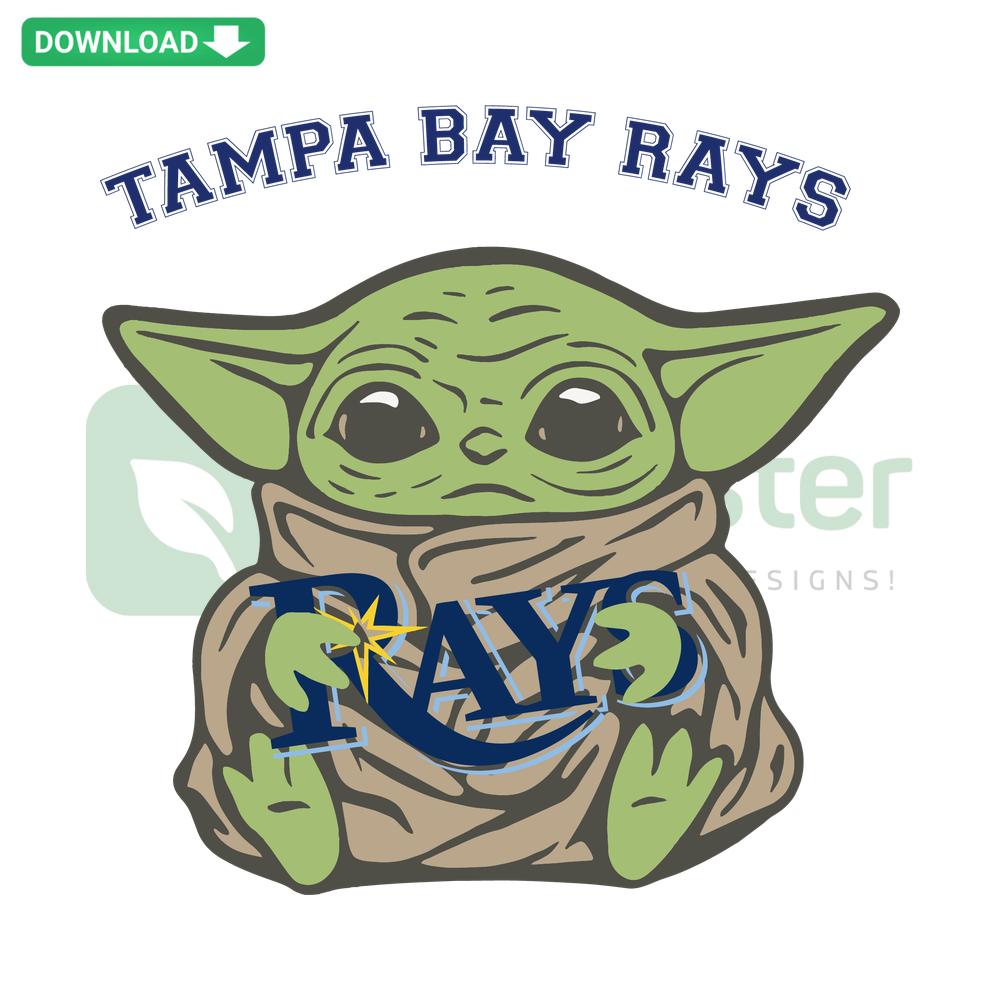 Tampa Bay Rays Baby Yoda SVG, digital download, cute Star Wars-themed printable design, perfect for crafting and gifts.