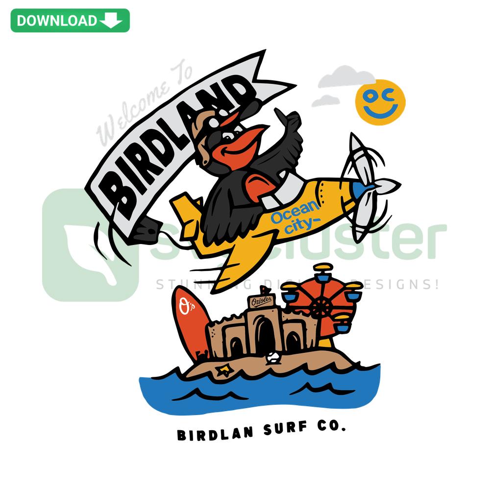 Orioles Welcome To Birdland 2024 SVG, vibrant orange and black design with Ocean City theme, high-resolution digital SVG files.