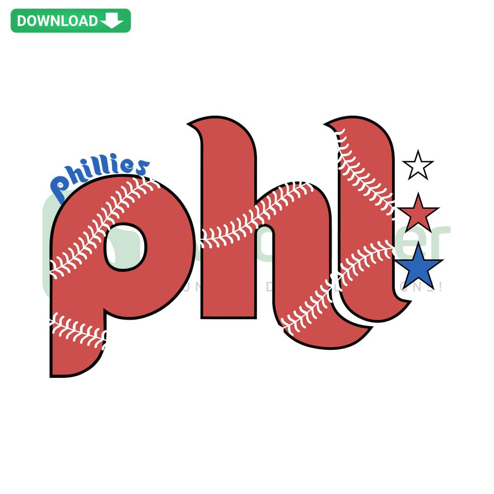 Baseball Phil Phillies Stars SVG, MLB Digital Scrapbooking Design, Download Eagles Phillies Logo, Sports Fan Art Digital File