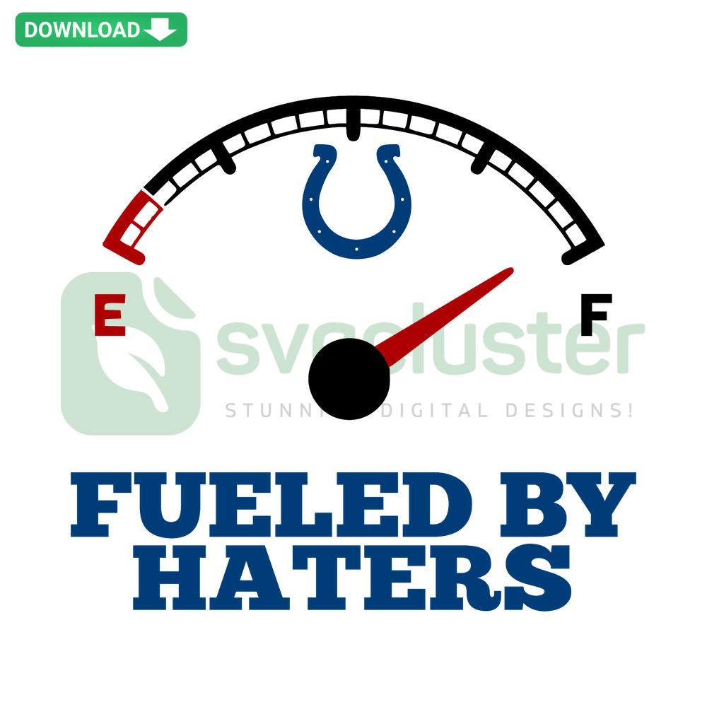 Indianapolis Colts Fueled By Haters SVG, blue and white design, digital download for designers, NFL-inspired graphic file.