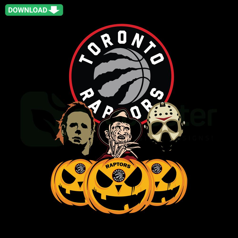 Toronto Raptors Halloween Pumpkin SVG Design, Horror Movie Theme, Vector SVG, Spooky Raptors Logo, Basketball Halloween Cut File.