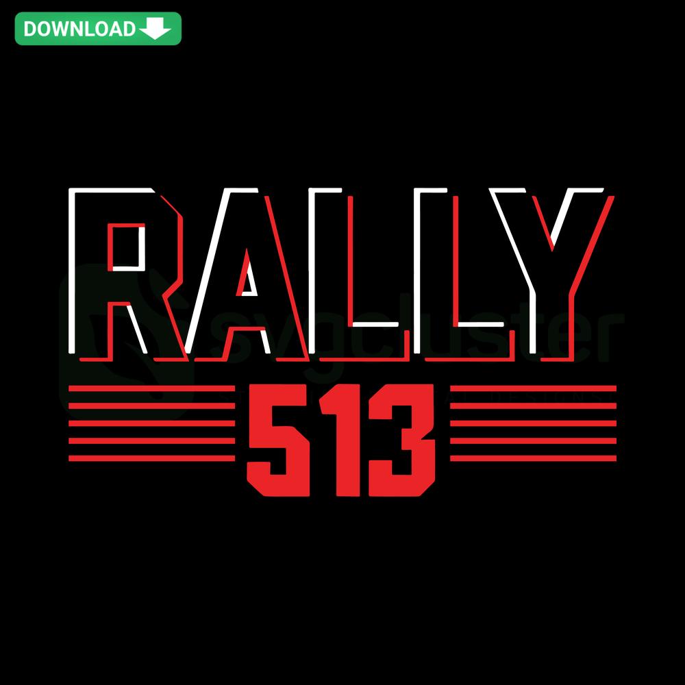 Cincinnati Baseball Rally 513 MLB SVG, vintage style digital template, perfect for DIY cards or crafting projects.