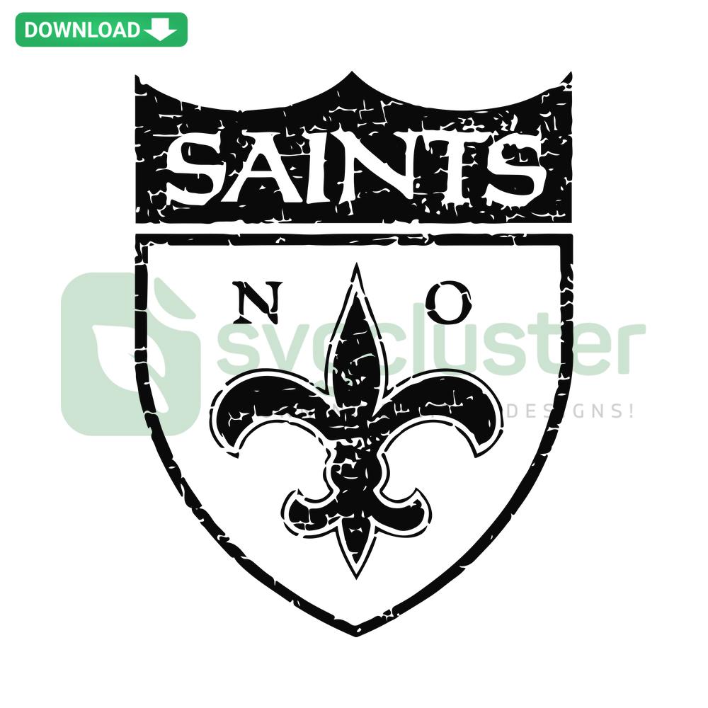 New Orleans Saints Vintage Logo SVG, classic emblem design in black and gold, perfect for home decor and crafts.
