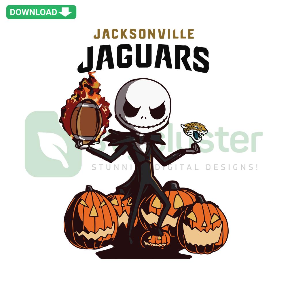 Jacksonville Jaguars Jack Skellington Halloween SVG, spooky football mascot design, SVG resources for designers, Halloween SVG.