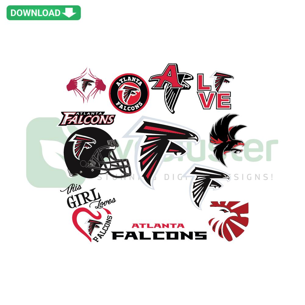 Atlanta Falcons Bundle SVG: High-Res NFL Logos for Cricut, Digital Download, Ideal for Crafts and Merch Designs