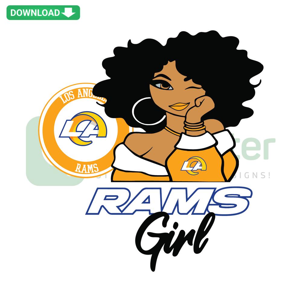 Los Angeles Rams Girl SVG Design for Cricut, Team Mascot Graphic, Digital Download, NFL Football Crafting Resources