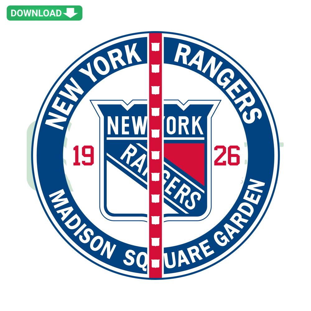 New York Rangers Madison Square Garden SVG, hockey-themed design resource for designers, SVG sports logo file.