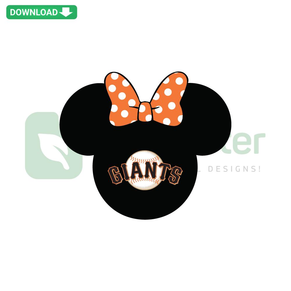 San Francisco Giants Minie Mouse SVG design, featuring Minie Mouse in Giants uniform. Instant Digital Download for crafts.