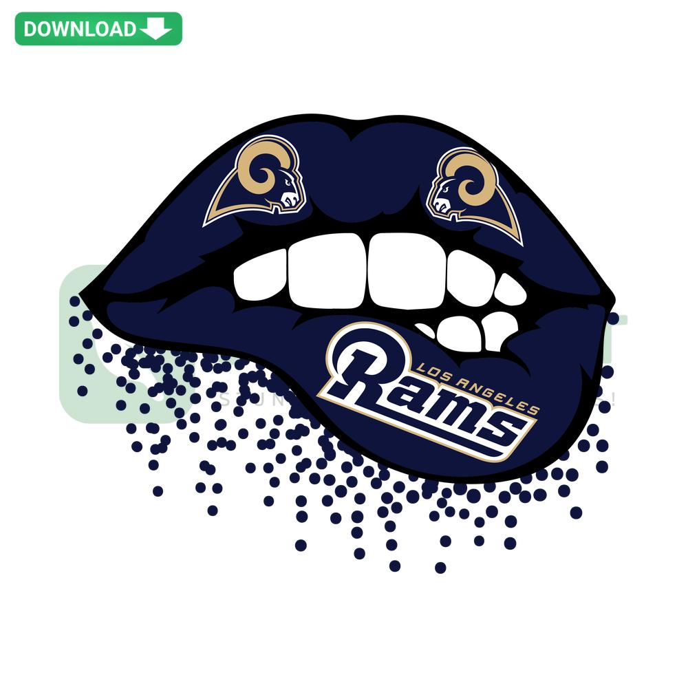Stylish Los Angeles Rams Inspired Lips SVG with vibrant blue and gold hues, perfect for crafting and design projects.