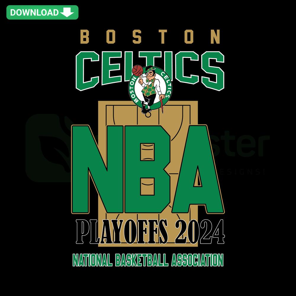 Boston Celtics NBA Playoffs 2024 SVG, Basketball Logo Design, NBA Scrapbooking, Green & White Team Emblem, Digital Download