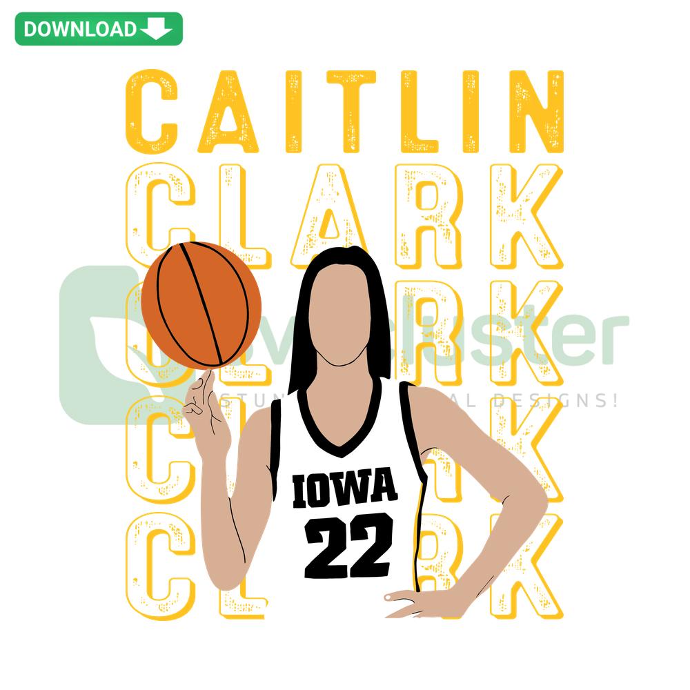 Caitlin Clark Iowa Hawkeyes Basketball SVG, Editable Vector File, Sports Design, Athlete Clipart, University Team Graphic