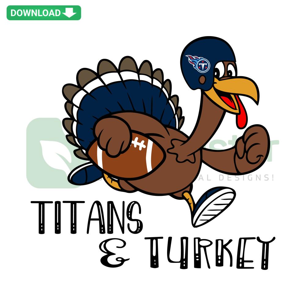 Titans Football Turkey SVG: Festive Thanksgiving Design, Football-Themed Turkey, Digital Download for Cricut, Fall SVG Art